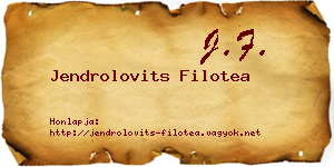 Jendrolovits Filotea névjegykártya